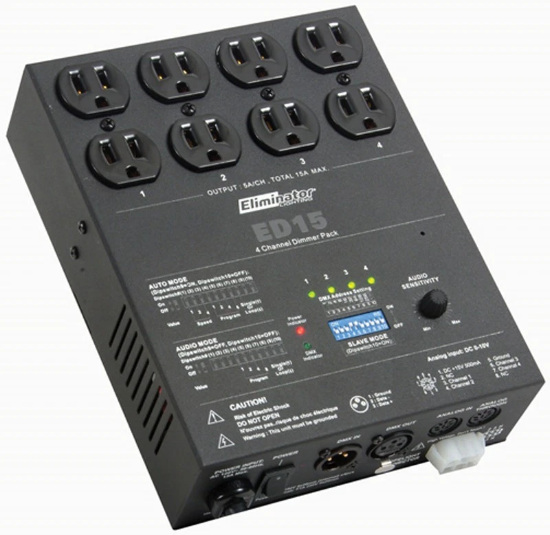 Eliminator Lighting ED-15 New Dmx Controller / Dimmer Pak 4 Channel W/ Bracket - Image 1 of 1