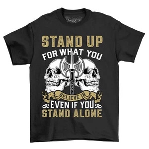 Camiseta "Stand Up For What You Believe In" Calavera y Espada - Camiseta Divertida e Intrépida - Imagen 1 de 38