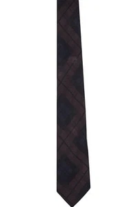 Nino Nova Boys' 100% Silk Brown Checked Neck Tie Made in Italy 2 3/4" x 55" - Picture 1 of 2