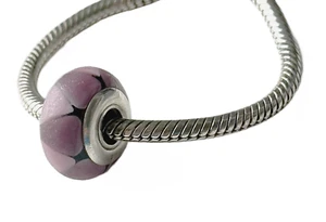 Pandora Captivating Purple Murano Glass Authentic Bead Charm - Picture 1 of 3