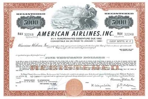 American Airlines Inc. Anleihezertifikat // $ 5.000 // orange // 1960er-70er - Bild 1 von 2
