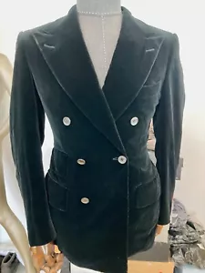 80%OFF 8000$ TOM FORD SILK VELVET SUIT JACKET NAVY BLUE 48IT FITS MEDIUM - Picture 1 of 11