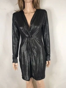 Minikleid Junior neu mit Etikett aquamarin lässig metallic Twist vorne Größe L - Bild 1 von 6