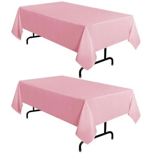 sancua 2 Pack Pink Tablecloth 60 x 102 Inch Rectangle Table Cloth for 6 Feet ... - Picture 1 of 9