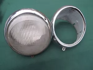 PORSCHE 356 Used HEADLIGHT with TRIM RINGS and BOSCH GLASS LENS - Picture 1 of 17