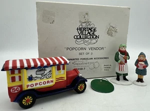Department 56 Popcorn Vendor Heritage Figures #5958-7 Vintage 1989 Set of 3 - Picture 1 of 9