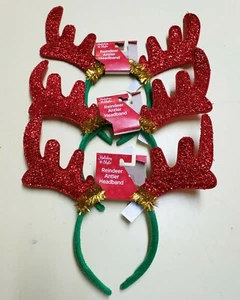HOLIDAY STYLE 3PK!! Christmas Headband Hair Accessories Deer Antler Headband - Picture 1 of 2