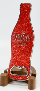 Red Glitter Coca Cola Las Vegas Magnetic Bottle Opener 5" 14459 - Picture 1 of 4