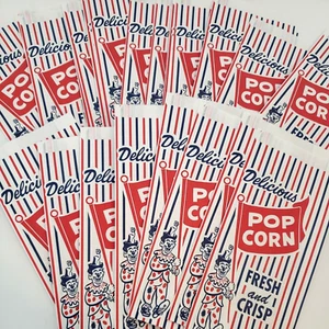 25 Bagcraft Clown Popcorntüten lecker 1 Pfund frisch und knackig 4 x 1,5 x 8" Film - Bild 1 von 5