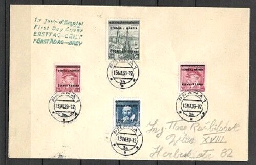 Bohmen und Mahren and Moravia on two COVER  1942  FVF SEE SCANNER - Image 1 of 2