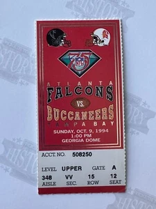 1994 Tampa Bay Buccaneers at Atlanta Falcons Ticket 10/9/94 Rison TD - Picture 1 of 2