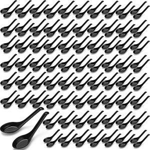 200 Pcs Asian Soup Spoon Chinese Soup Spoons Bulk Large Melamine Noodle Ramen Sp - Picture 1 of 2