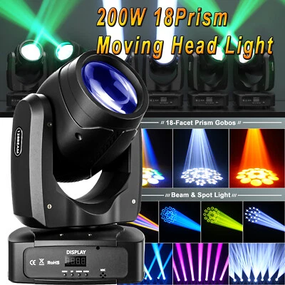 200W RGBW Moving Head Stage Lighting LED Spot Beam DMX Disco DJ Party GOBO Light - Image 1 of 4