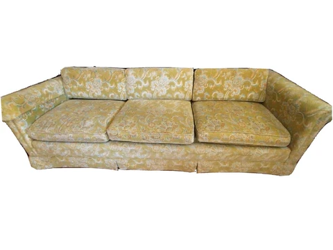 VTG Mid Century Modern Matching Sofa Couch & LoveSeat Contemporary Floral Velour Cover