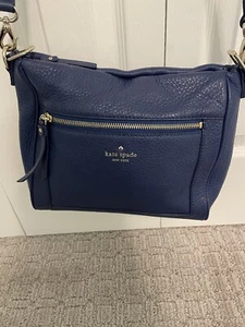 Kate Spade Cobble Hill Small Harris Laguna Blue Leather Satchel Crossbody Great - Picture 1 of 7