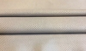 Beige Leather Hides Snakeskin Embossed DIY Gift Crafting Thin Bookbinding Fabric - Picture 1 of 7