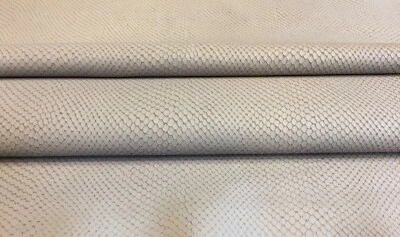 Beige Leather Hides Snakeskin Embossed DIY Gift Crafting Thin Bookbinding Fabric - Image 1 of 4