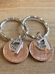 7th Wedding Anniversary (copper) Keyrings In Gift Bag Please Choose from pics - Picture 1 of 6