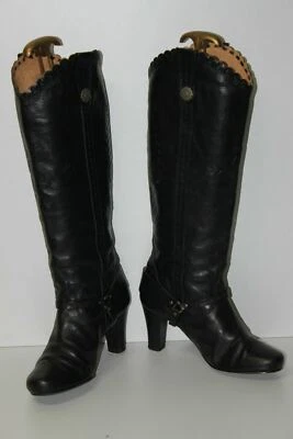 ASH Bottes Cavalières à Talons Cuir Noir T 39 TBE - Photo 1/4