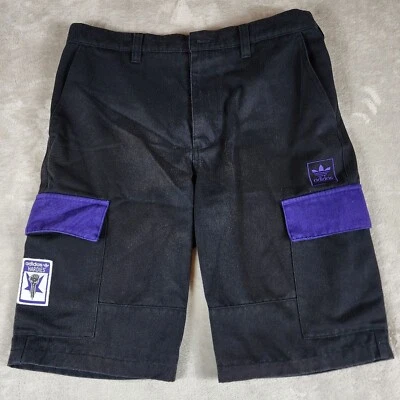 Adidas Hardies Shorts Mens 32 Black Purple Cargo Pockets Skateboard Missing Legs - Image 1 of 4