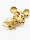 Vintage Avon Gold Tone Mouse with Glasses Brooch Pin
