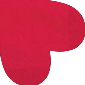 Cross My Heart Red Holiday Valentine's Day Party Die-Cut Paper Luncheon Napkins - Picture 1 of 1