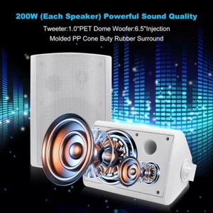 Herdio 400W Indoor Outdoor Bluetooth Speakers Wall Mounted Patio Waterproof Pair - Picture 1 of 30
