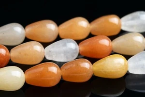 12x8MM Multicolor Jade Teardrop Grade AAA Natural Gemstone Loose Beads - Foto 1 di 4