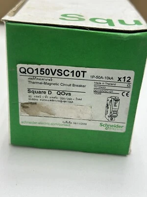 SCHNEIDER SQUARE D QO150VSC10T CIRCUIT BREAKER 1 POLE 50 AMPS (LOT OF 12 PCS) - Image 1 of 4