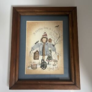 Linda Spivey Framed Folk Art Print “To Everything There Is A Season” Winter 