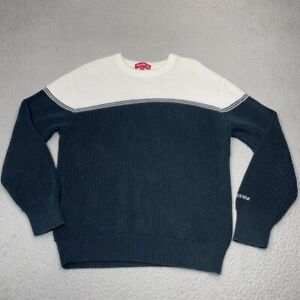 Supreme Sweater Mens Medium Blue Alpine Knit New York City Embroidered Logo Crew
