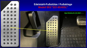Opel Mokka B (E) Fußstütze Fußablage Pedal Alupedal Edelstahl - Bild 1 von 1