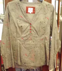Ness: Ladies Grey Long Sleeved Blouse with Nature print - Size 10 - Picture 1 of 1