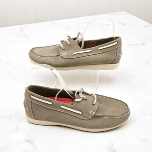 LEATHER NEXT LOAFERS BOATER SHOES SIZE8 GREY LACE UP RUBBER SOLES RRP £48 - Picture 1 of 12