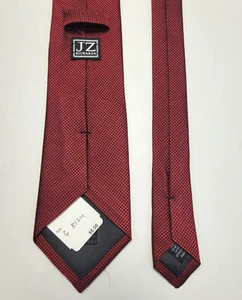 $95 New JZ Richards Mini CHECK Patterned 100% SILK Men's Neck Tie Red USA MADE - Picture 1 of 7
