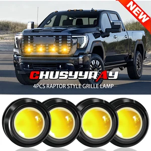 4x Amber Front Grille Bumper Grill LED Marker Lights For Nissan Frontier Titan - Foto 1 di 11