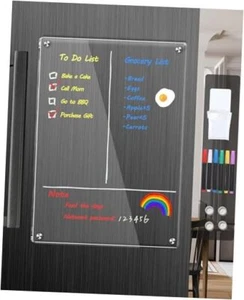 Clear Acrylic Magnetic Dry Erase Board for 12”x8" Transparent Memo - Picture 1 of 7