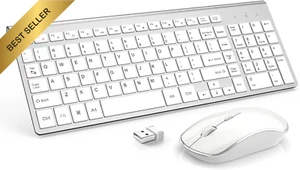 Wireless Keyboard & Mouse Combo 2.4GHz Slim Ergonomic with Numeric Keypad - Picture 1 of 12