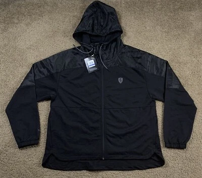 Precio de venta sugerido por el fabricante $110 Puma Ferrari Mujer Grande Negra Cremallera Completa Manga Larga Sudadera con Capucha Chaqueta Nueva con Etiquetas Foto 1 de 4