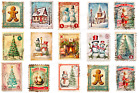 Weihnachten Vintage Briefmarken Muffinaufleger Deko Lebkuchen Kekse essbar Bild