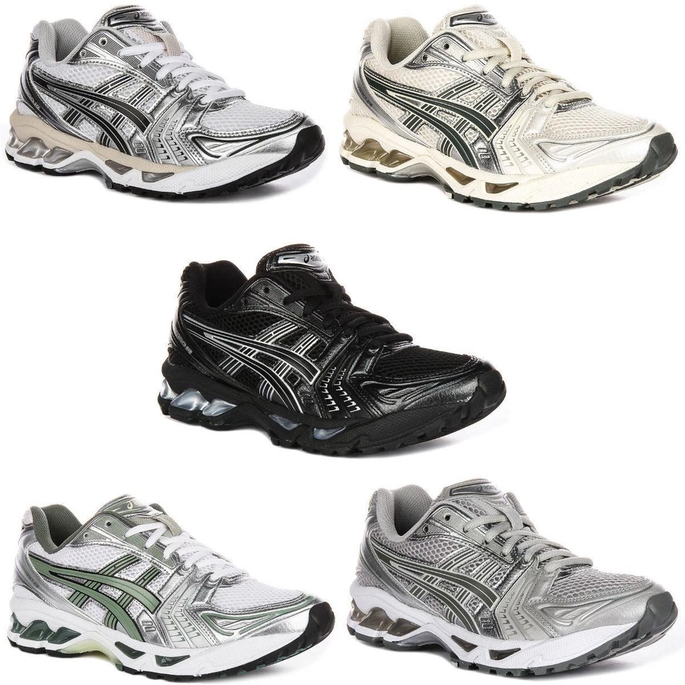 Asics Gel Kayano 14 Iconico Lace Up Trainer Donna In Nero Argento UK 3 - 11 - Immagine 1 di 1