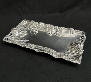 1996 "Grape" by Arthur Court Aluminum Holloware 11" Bread Tray in Original Box - Picture 1 of 13