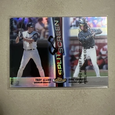 1998 Topps Finest SPLIT SCREEN #SS12 REFRACTOR SSP Eric Chavez / Troy Glaus - Image 1 of 3
