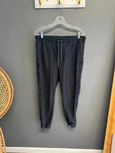 Athleta Farallon Jogger Womens Medium Sweat Pants Dusty Black Zipper Pockets - Picture 1 of 7