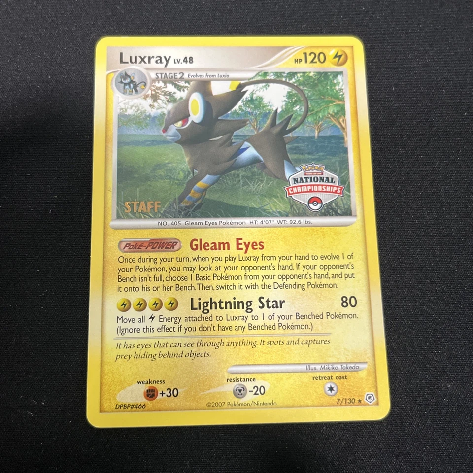 Pokémon TCG Luxray Lv.48 STAFF Stamped 2007 National Championships 7/130 ⚡ - Image 1 of 2