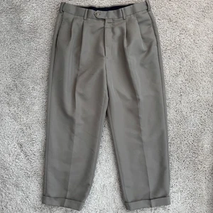 Pantalones de vestir Savane para hombre (34x27 reales) plisados con puños dobladillo topo negocios informales - Imagen 1 de 10