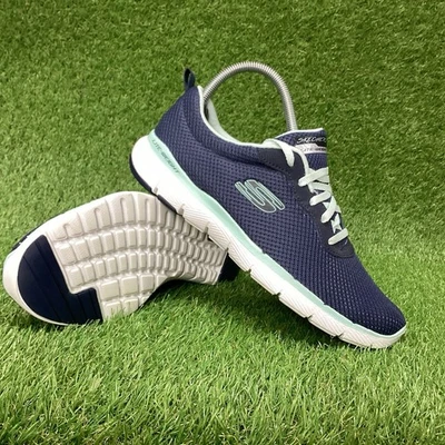Ladies Skechers Flex Appeal Lite Weight Blue Trainers Size 6 (G12) - Image 1 of 4
