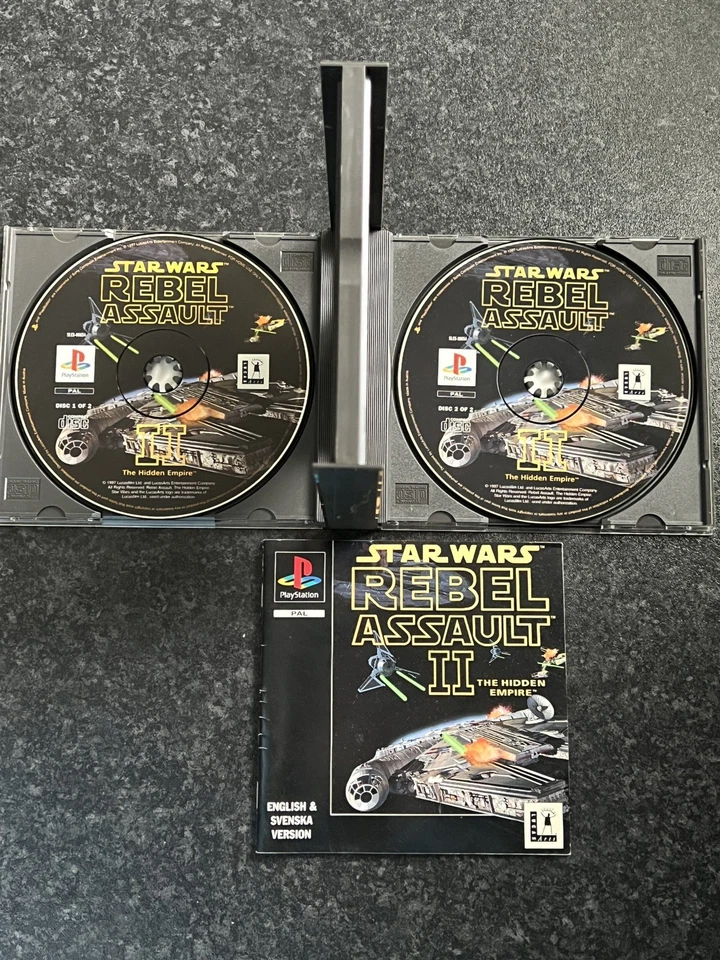 Star Wars Rebel Assault 2 II PS1 (COMPLETE) RARE BIG BOX PlayStation black label - Image 1 of 4