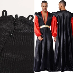 Men 1-Piece Fairytale Costume Wizard Robe Arabian Removable Cape Christmas - Picture 1 of 30