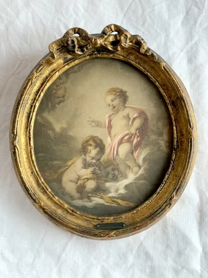 Jésus bénissant Saint Jean Baptiste d’après François Boucher lithographie XIXe - Photo 1/4